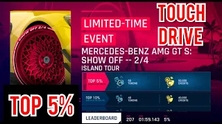 [Touchdrive] Asphalt 9 - MERCEDES BENZ AMG GT S SHOW OFF 2/4 - ISLAND TOUR - 01:59.142 (Top 5%)