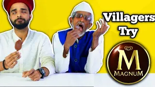 Villagers Try Magnum For First Time ! Tribal People Try Magnum Ice Cream For First Time