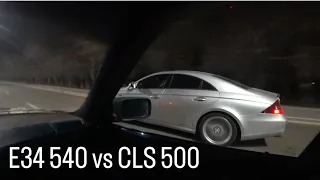 BMW E34 540 vs Mercedes CLS 500