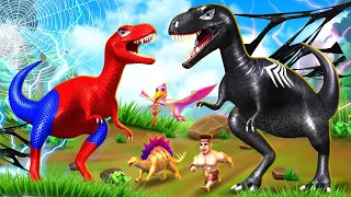 Red Spider T-Rex vs Black T-Rex: Epic Jurassic World Battle! Jurassic World Wars 2024