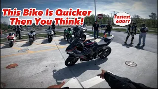 Taking My 2023 Kawasaki ZX6R To A Rideout. (FASTEST 600cc On The Streets!)