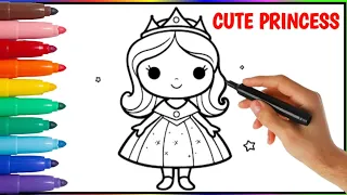 Drawing an Adorably Cute Princess || For Kids