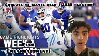 PURE EMBARRASSMENT! Dallas Cowboys vs. New York Giants | 2023 Week 1 Game Highlights | REACTION