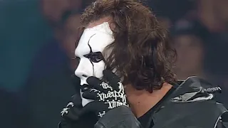 Sting takes off his Sting mask