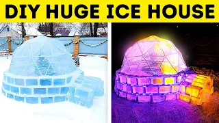 Useful Winter Hacks You'll Want to Try This Weekend || How to Build an Ice Igloo Yourself