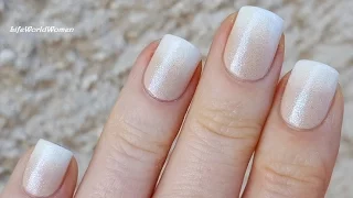 Holographic OMBRE FRENCH MANICURE On Short Nails