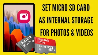 how to set a micro sd card to automatically save photos & videos in Samsung Tablet | Android Tab