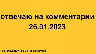 Отвечаю на комментарий канала Коршун из Санкт-Петербурга.