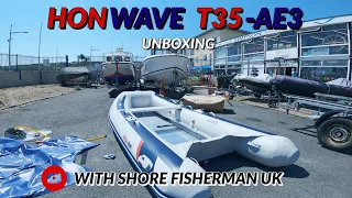 HONWAVE T35 AE3 UNBOXING AND FIRST LOOK ( SIMPSON MARINE NEWHAVEN EAST SUSSEX ) INFLATABLE BOAT