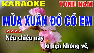 Karaoke Mùa Xuân Đó Có Em Tone Nam Nhạc Sống | Nguyễn Linh