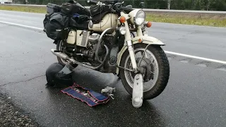 Classic Motorcycle Joy: 1972 Moto Guzzi Eldorado on Gravel Roads