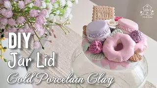 How to make a Beautiful JAR LID 🥯🧁🍪 with Cold Porcelain! - CLAY ART 🩷 | Calm & Silent Video