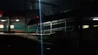 the amazing fast train night honking with dangerous overtake