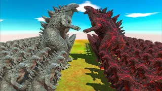 Epic Godzilla Battle | Growing Godzilla 2014 VS Devil Godzilla - Animal Revolt Battle Simulator