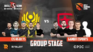 CIS Rejects vs Gambit Esports - Winline Dota 2 Champions League S7 - Group Stage - B03