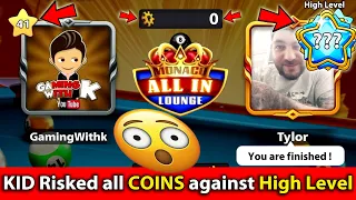 8 Ball Pool - 41 Level player Risked ALL his COINS against High Level in Monaco All in - GamingWithK