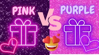 PINK VS PURPLE 💓💜CHOOSE YOUR GIFT 🎁  ESCOLHA SEU PRESENTE 🎁 ELIGE TU REGALO