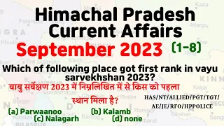 Himachal Pradesh current affairs September 2023