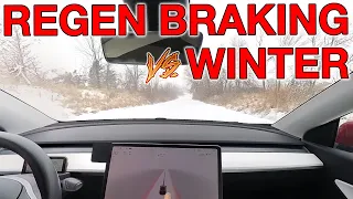Tesla Regen Braking vs Snow Covered Roads