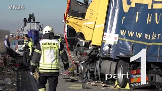 10.03.2022 - VN24 - major truck accident on A44 - 40-ton truck crashes into traffic jam (1/2)