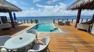 Dusit Thani Maldives resort review. Two Bedroom Ocean Pavilion with Pool room tour. Luxury hotel