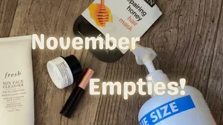 November 2022 Beauty Empties  | Would I repurchase Anything? Bodycare, Skincare, Makeup, Haircare
