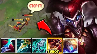 Shaco but I spend the whole game assassinating Ezreal... (HE COULDN'T PLAY THE GAME)