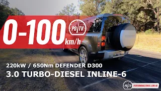 2021 Land Rover Defender D300 0-100km/h & engine sound