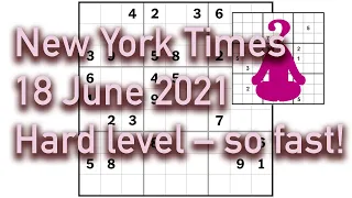 Sudoku solution – New York Times 18 June 2021 Hard – so fast