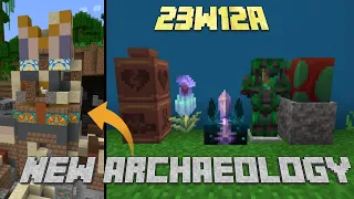 New Archaeology Changes! Dig site in Minecraft 1.20 (Snapshot 23w12a)