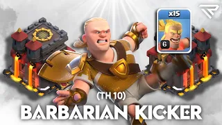 Tendangan bebas beraksi!! Strategi Barbarian Kicker TH 10 ⚽️ - COC Indonesia