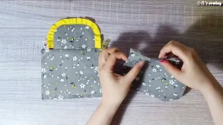 DIY cute ruffled flap pouch-sewing handmade tutorial