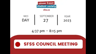 SFSS Council Meeting 2023 September 27