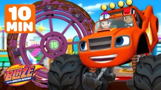 Blaze's STICKIEST Rescues & Adventures! 🍫 | 10 Minute Compilation | Blaze and the Monster Machines