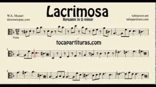Lacrimosa Easy Sheet Music for Viola Requiem in D minor