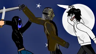 Jeff The Killer & Eyeless Jack VS fvj Jason Voorhees