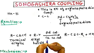 sonogashira coupling reaction||reaction of organopalladium compound|| hindi