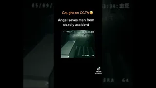 Caught on CCTV / Angel saving a man from deadly accident 😲