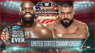 FULL MATCH - APOLLO CREWS VS ANDRADE - UNITED STATES TITLE MATCH : WWE BACKLASH 2020 | WWE2K20