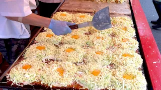 その場でファンが出来るお好み焼き屋さん 2021 職人芸 Street Food Japan Okonomiyaki how to make okonomiyaki Hiroshima-style
