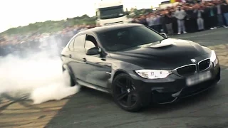 F80 BMW M3 donuts at Ace Café