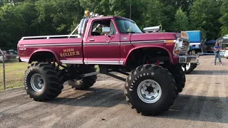 High Roller II monster truck fire up and getting set morning of Bigfoot open house 2019