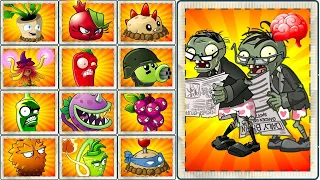 PvZ 2 Power Up - Every Plant Max Level Vs 999 Newspaper Zombie - Who is Best Plant ?