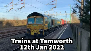 Trains at Tamworth Station 12/01/22 WCML - Upper & Lower levels and lots of Freight !