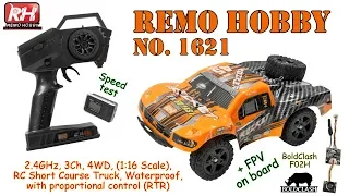 REMO HOBBY 1621 2.4GHz, 3Ch, 4WD, 1:16 Scale, RC Short Course, Waterproof (RTR) + BoldClash F02H Pro