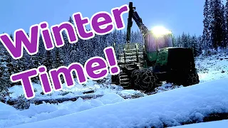 Watch the John Deere 1910G Forwarder Tackle the Snowy Norway Forest with Ease