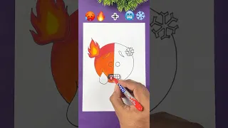 Hot🔥 + Cold🥶 || Emoji Mixing Satisfying Art #shorts #satisfying #emoji  #drawing #youtubeshorts