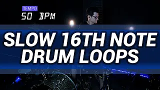 Slow 16th note funk drum loop 50 BPM // The Hybrid Drummer