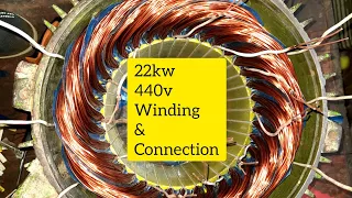 36slote 22kw Induction motor winding & connection