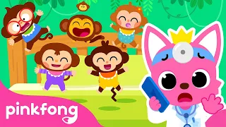 Five Little Monkeys Jumping on the Bed! | Fun Nursery Rhymes of Pinkfong Ninimo | Pinkfong Kids Song